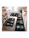 Set of 3pcs Non-Slip Kitchen Mats Crystal Velvet 1*120x180 & 2*50x80 Cil-10
