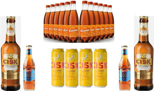 Package 12 X Kinnie 500ml 4x Cisk Lager 500ml 2 X Cisk Pilsner 2x Kinnie Spritz