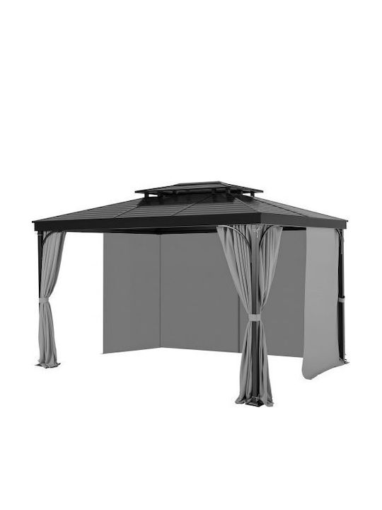 Vevor Γκρι Αδιάβροχες Κουρτίνες Κιόσκι 10' X 10' X 6.7' Smltcl10ft10n4v25v0