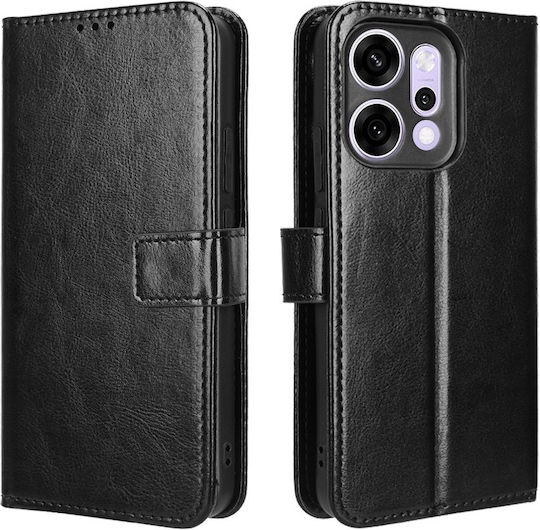 Back Cover Silicon / Piele cu Curea Negru (Oppo Reno 14)
