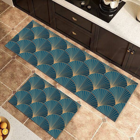 Set 2 Bucăți Covoare de Bucătărie Antiderapante 150x60cm & 80x50cm Pat-062