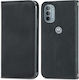 Wallet Piele artificială / Piele Negru (Moto G31)