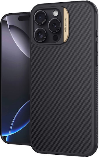Nillkin Carbon Fiber Wallet Silicone Gold (iPhone 16 Pro)