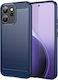 Carbon Fiber Back Cover Silicone Blue (Oppo Reno14F)