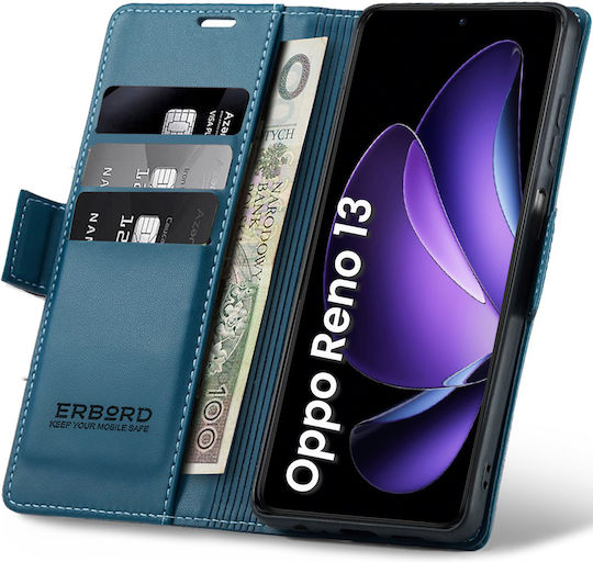 Erbord Glossy Портмоне Изкуствена кожа / Пластмаса Син (Oppo Reno 13)