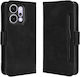 Wallet Leather / Silicone / Synthetic Leather Black (Oppo Reno 14)