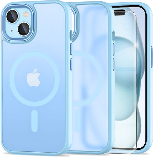 Erbord Back Cover Πλαστικό / Σιλικόνης 0.3mm Σετ με Τζαμάκι Μπλε (iPhone 15)