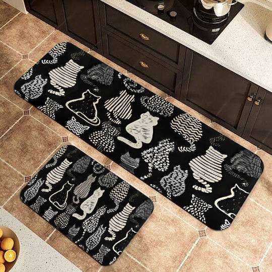 Set 2er Küchenmatten Rutschfest 150x60cm & 80x50cm Pat-069
