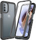 Erbord Umschlag Rückseite Set mit Glas Schwarz (Moto G51)