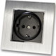 Lineme Single Walled Power Socket Black