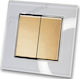 Lineme Wall Switch Double with Aller Retour Sil...