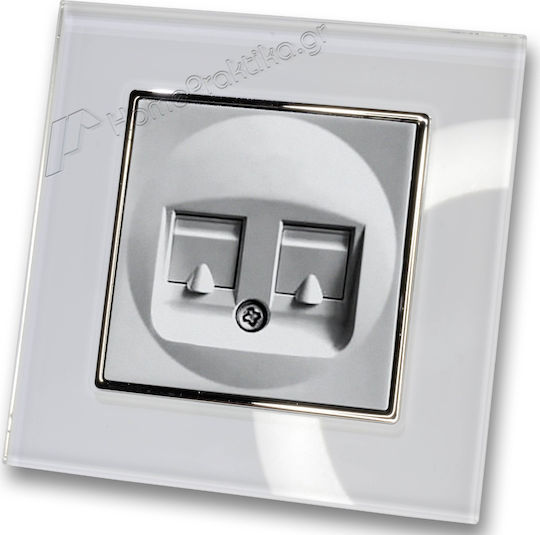 Lineme Complete Telephone Socket Silver 50-00120-5-50-00121-23
