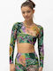 Kids' Crop Top Long Sleeve Green
