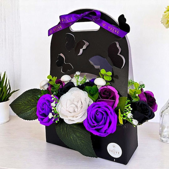 Aranjament Floral Mariposa Trandafiri Săpun Plantați Manual În Cutie Elegantă
