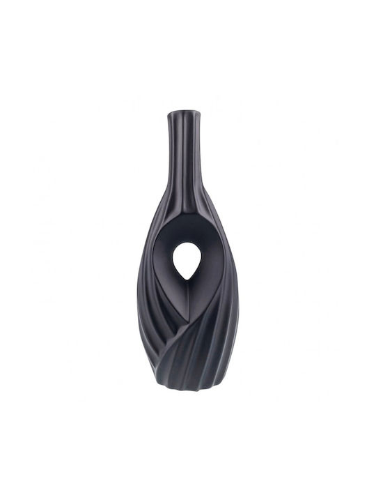 Velve Vază Decorativă Ceramică Negru 40cm 1buc