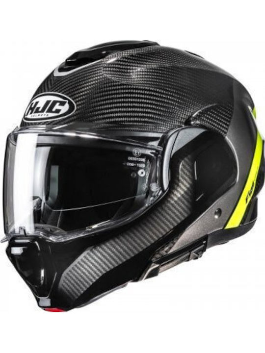 HJC F100 Carbon Stan MC3 Motorcycle Helmet Flip...