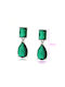 Chrysothemiss Women's Earrings Emerald Whisper Platinum Plated Green Crystal
