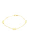 Women's Bracelet with Heart Design in 9K Gold 18.5cm