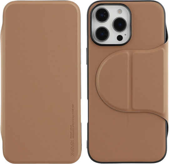 X-Level Back Cover Piele artificială / Silicon Maro (iPhone 16 Pro Max)
