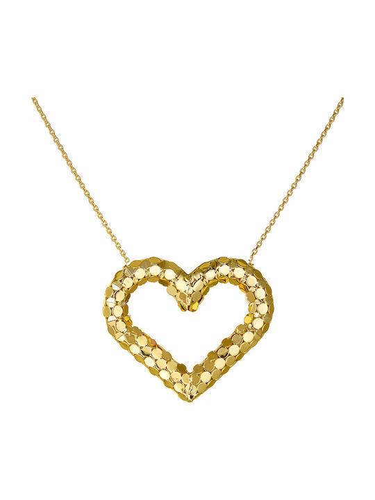 Kritsimis Necklace with design Heart from Gold 14K