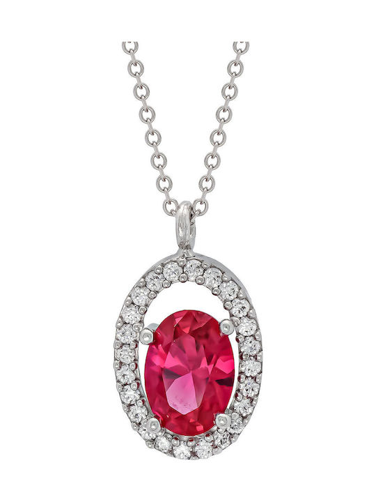Kiriakos Gofas Necklace Solitaire Made of 9 K Red White Gold