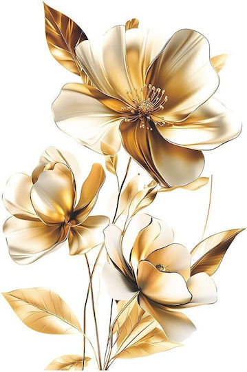Decorative Sticker Wall Furniture Window Oriental Golden Flowers Dubai Design Self-adhesive PVC Vinyl Sticker Size 60 x 40 cm Premium Original Deals