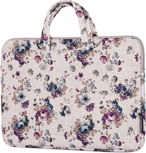 Husă Laptop 13" Model Floral Cu Mâner Maro