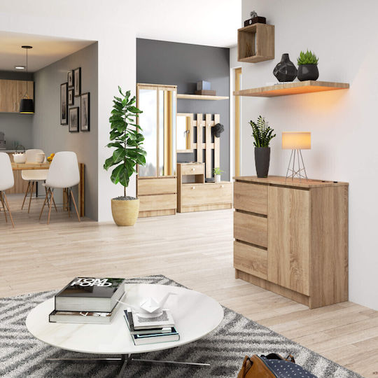 Bufet Jerry cu Sertare Stejar Sonoma 80x35x77cm Bufet Jerry cu Sertare Stejar Sonoma 80x35x77cm