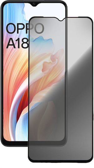 5D 0.3mm Adeziv complet Privacy Full Face Tempered Glass (Oppo A18, Oppo A38)