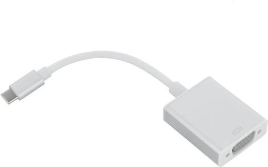 Cabletech Μετατροπέας USB-C / VGA male σε VGA female Λευκό 1τμχ 10647-380