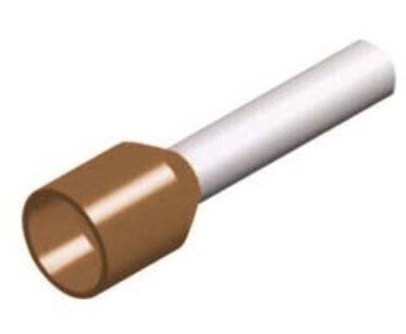 Tubular Tip Wire Ferrule Terminal Brown 100pcs