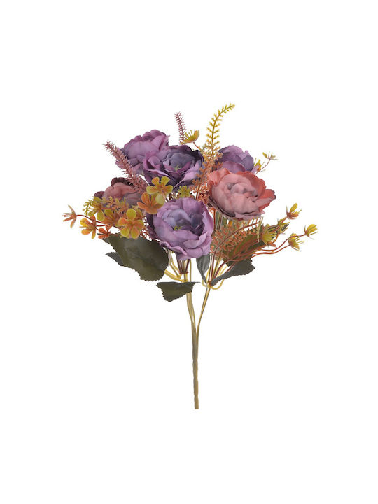Künstliches Rosen Blumenstrauß Lila 30cm