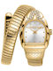 Roberto Cavalli Snake Crystals Women's Watch with Gold Metal Bracelet