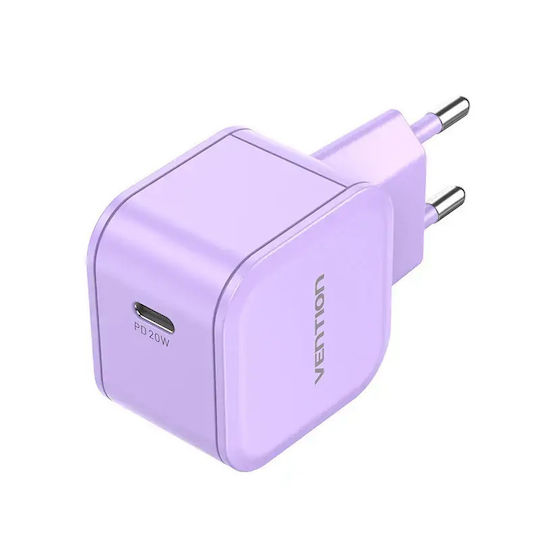 Vention Φορτιστής Χωρίς Καλώδιο με Θύρα USB-C 20W Power Delivery Μωβ (FEJV0-EU)