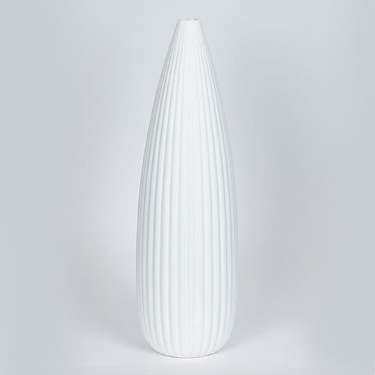 Decorative Vase Ceramic White Diameter 13.5xHeight 46cm