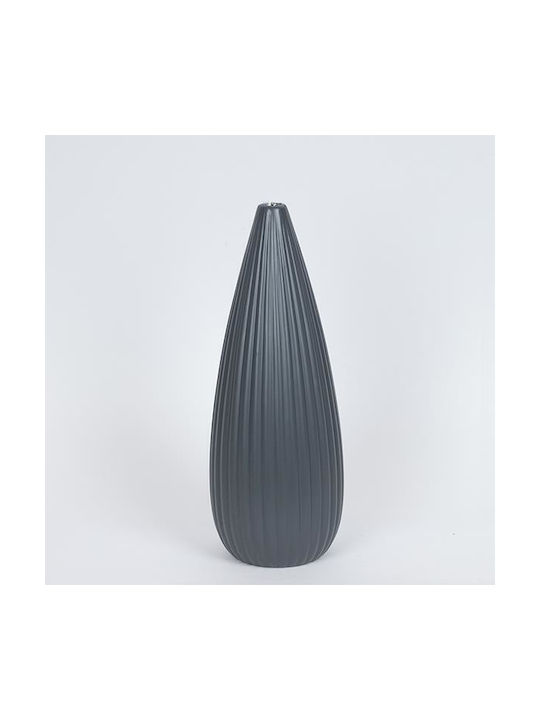 Set of Gray Ceramic Decorative Vases Φ13xH36cm 2 Pieces