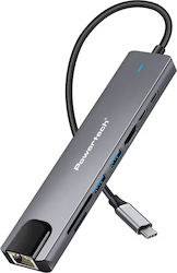 Powertech USB-C Docking Station με HDMI 4K PD Ethernet (PT-1537)