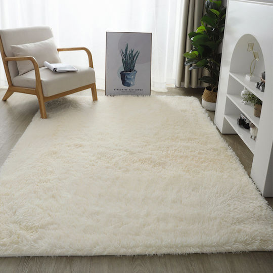 Homeone Set Shaggy Covoare pentru dormitor Cream 3buc