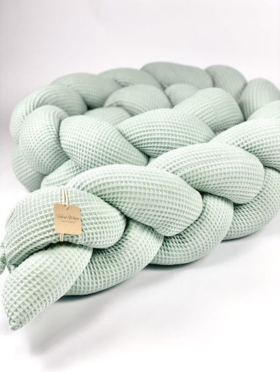 Velvet White Dusty Bettumrandungen Geflochten Innerhalb Dusty Mint