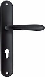 Arte Lever Front Door with Plate Left Black Arte Lever Front Door with Plate Left Black