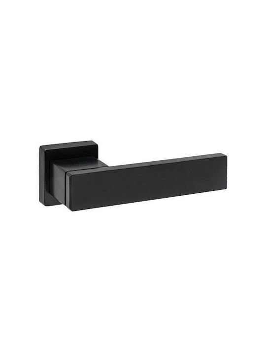 Viometale Lever Middle Door with Rosette Pair with Rosette Matte Black