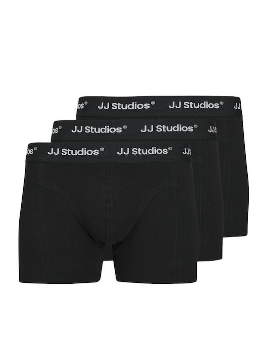 Jack & Jones Slipuri pentru bărbați Negre 3Pachet