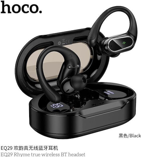 Hoco EQ29 In-ear Bluetooth Handsfree Ακουστικά με Θήκη Φόρτισης Μαύρα