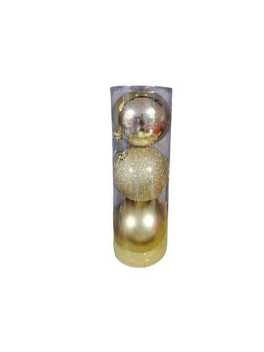 Hanging Ball Ornament Ornament Gold 12cm Set 3pcs