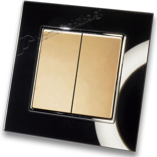 Lineme Wall Switch Lighting Two-Way with Frame Gold