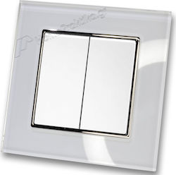 Lineme Double Wall Switch with White Frame