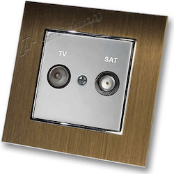 TV Antenna Satellite Aerial Socket Silver Matte...