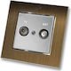 TV Antenna Satellite Aerial Socket Silver Matte...