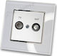 TV Satellite Aerial Socket White Matte Frame Wh...