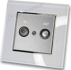 TV Antenna Satellite Aerial Socket Silver Matte...